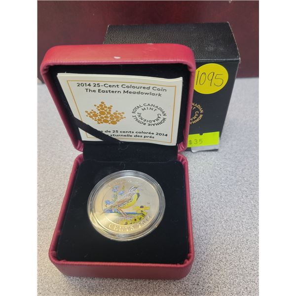 2014 25¢ coloured coin - Birds of Canada: Eastern Meadowlark