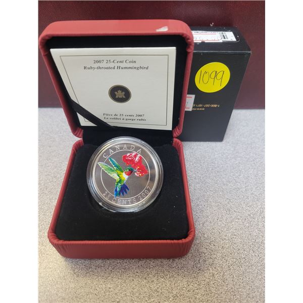 2007 25¢ coin Ruby-throated Hummingbird