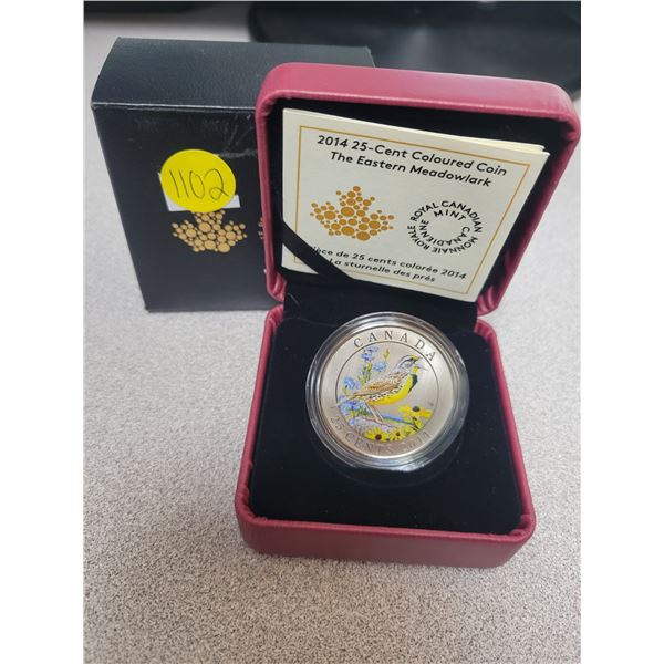 2014 25¢ coloured coin - Birds of Canada: Eastern Meadowlark