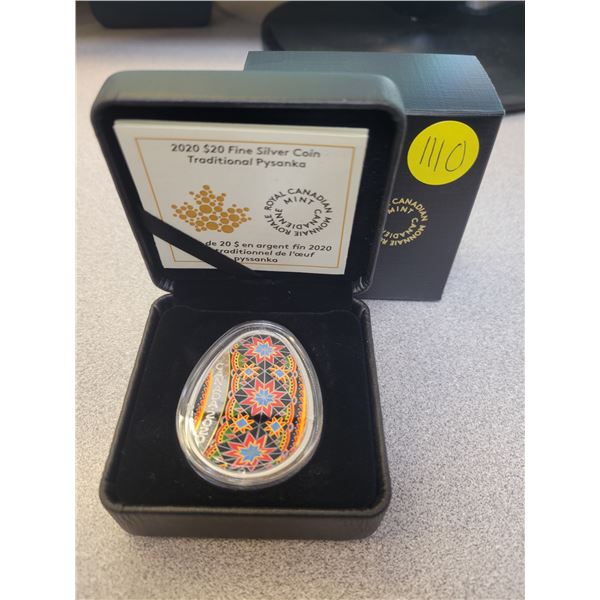 2020 $20 fine silver coin - Traditional Pysanka (99.99% pure)