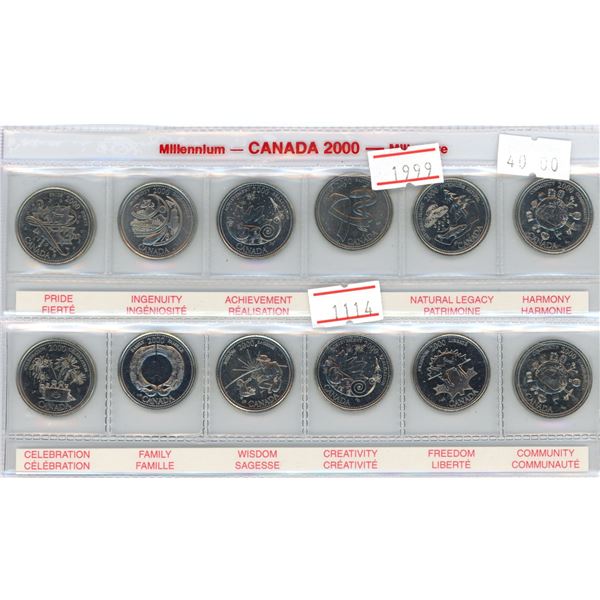 Canada 1999 millennium set of 12 uncirculated coins