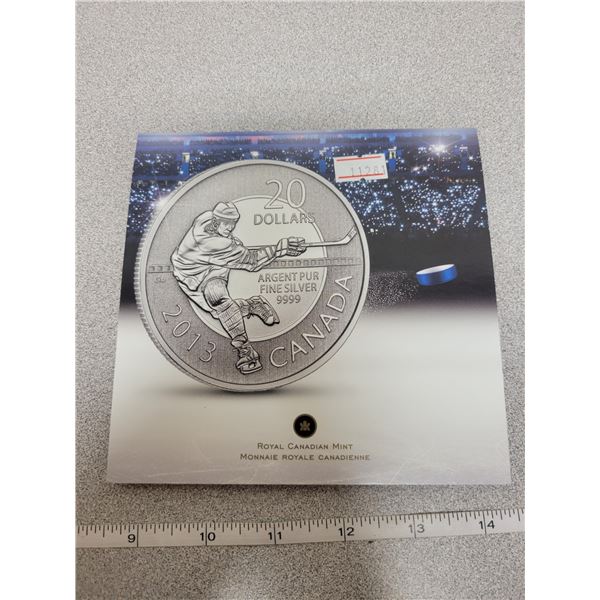 2013 $20 for $20 fine silver Hockey Player coin Canada
