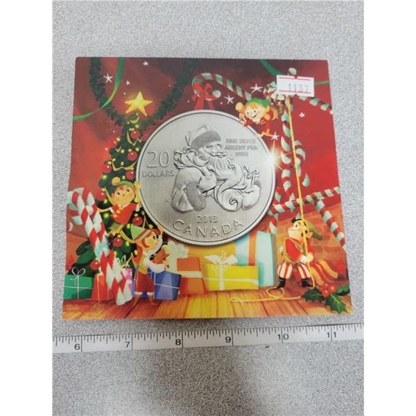 2013 $20 for $20 fine silver Santa Claus coin Canada