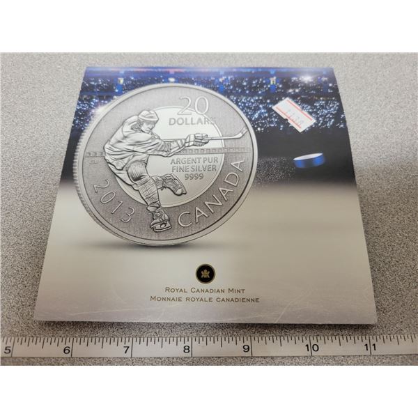 2013 $20 for $20 fine silver Hockey coin Canada