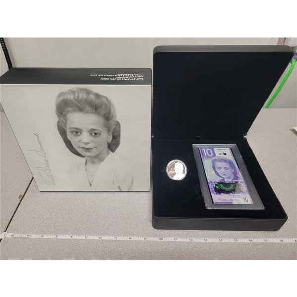 2019 $20 fine silver coin & $10 bill Viola Desmond