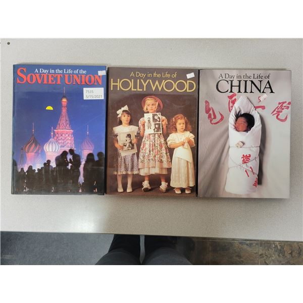 3 books - "Day in the life" China, Hollywood & Soviet Union