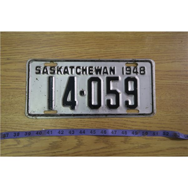1948 Saskatchewan Licence Plate