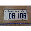 Image 1 : 1961 Saskatchewan Licence Plate