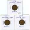 Image 1 : 1902 1903 & 1904 Indian Head Pennies