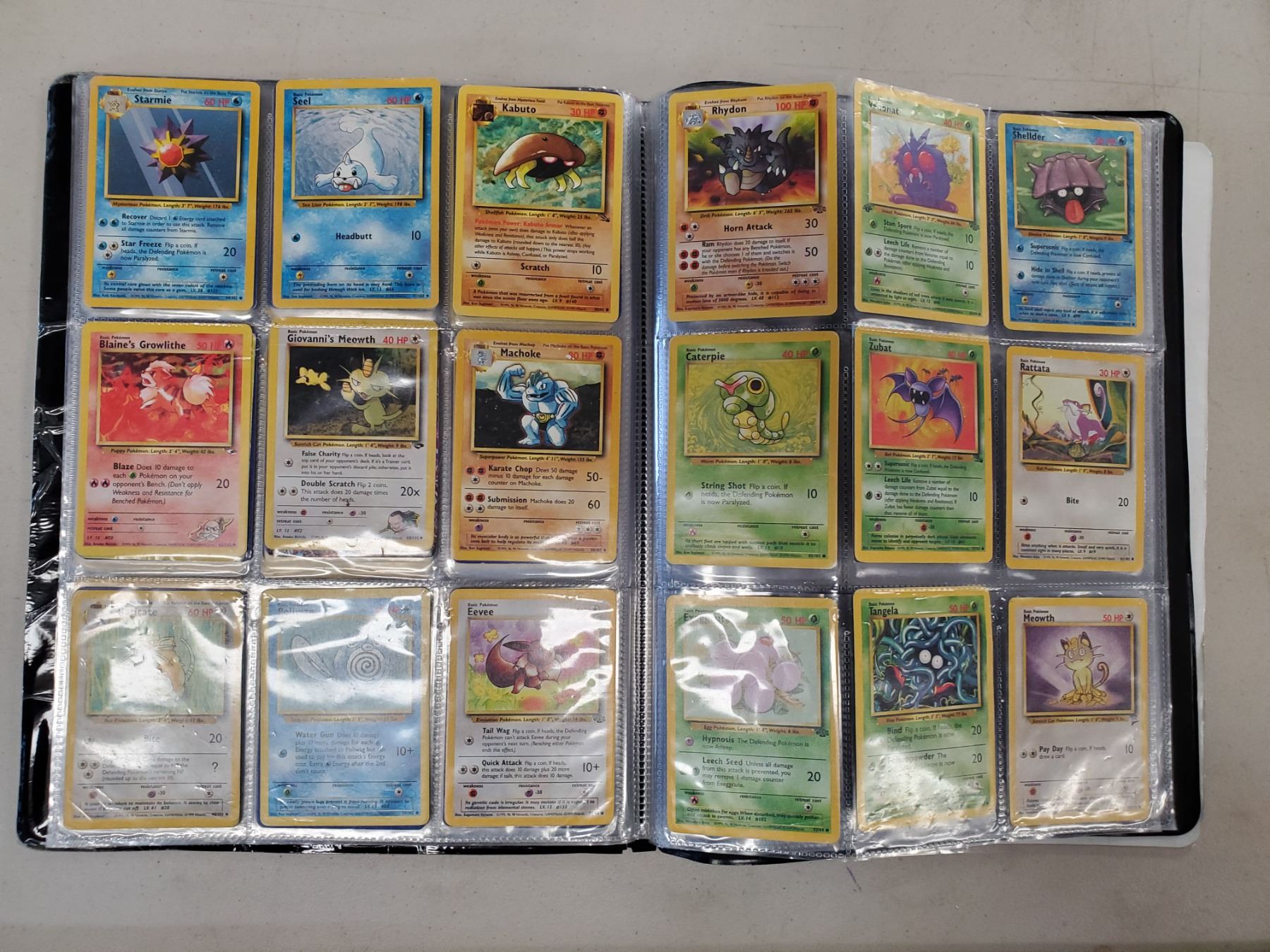 Pokemon cards in binder 1st series