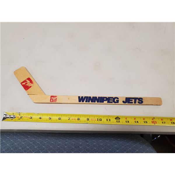 vintage Winnipeg Jets mini wooden hockey stick 1970's