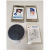 Image 2 : signed hockey cards & puck