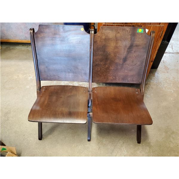 antique wooden folding theatre chairs