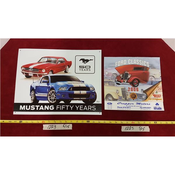 Mustang Tin Sign & Calendar