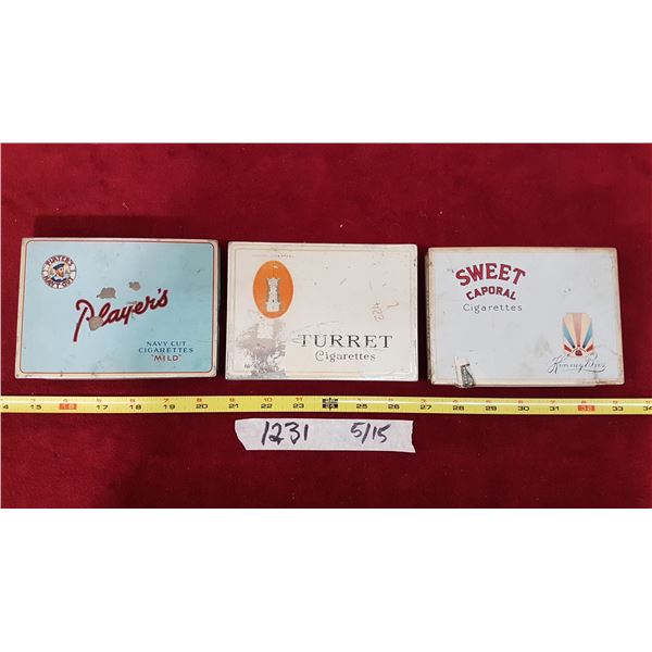 3 Vintage Cigarette Tins