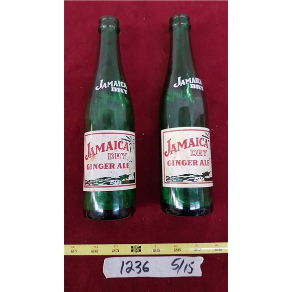 2 Jamaica Dry Ginger Ale Bottles