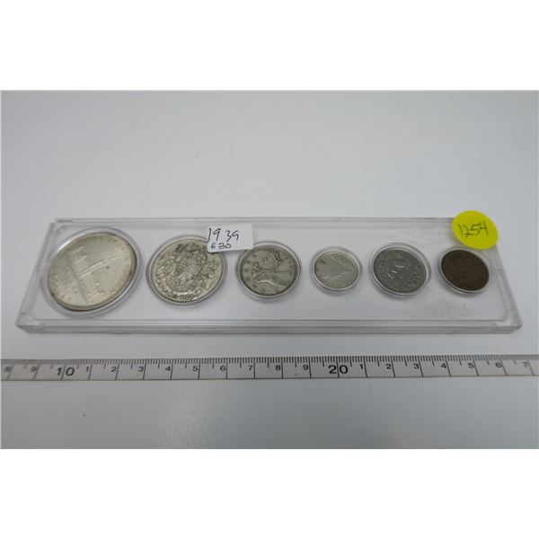 1939 Canadian Coin Set 6 Piece