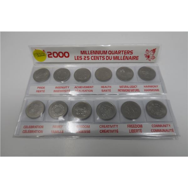 2000 Millenium Quarters Collectors Set 12 Piece