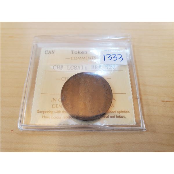 1837 half penny bank token iccs ef-40
