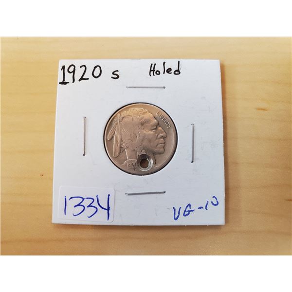 1920 buffalo nickel (holed)