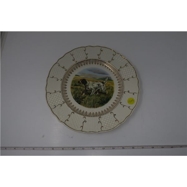 Decorative Plate with Dog Painting