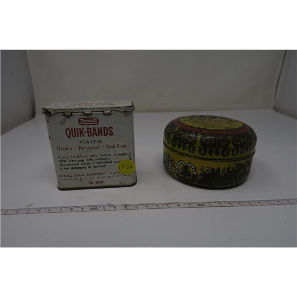 Household Tins Raleigh's Salve and Quick Brand Band Aids