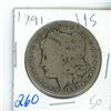 Image 2 : 1891O US Morgan Dollar