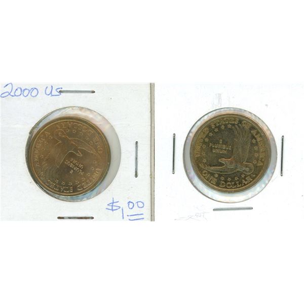 (2) 2000 USA One Dollar Coin