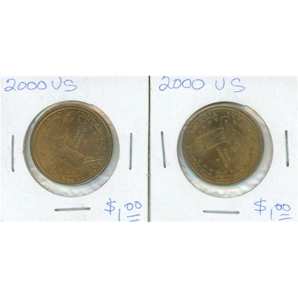 (2) 2000 USA One Dollar Coin