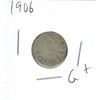 Image 1 : 1906 Canadian Silver 10 Cent Coin (G+)