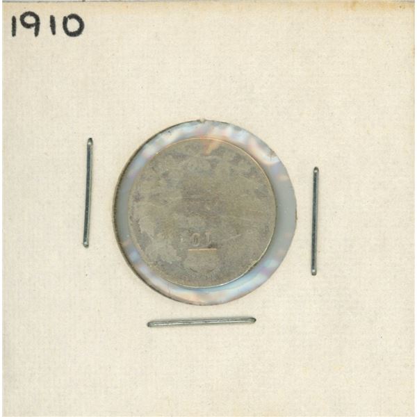 1910 Canadian Silver 10 Cent Coin