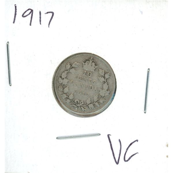 1917 Canadian 10 Cent Coin (VG)