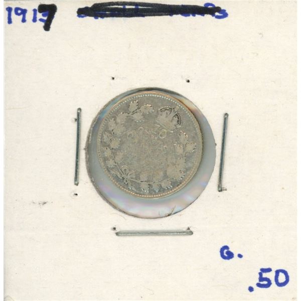 1917 Canadian Silver 10 Cent Coin (G)