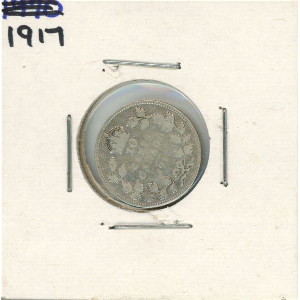 1917 Canadian Silver 10 Cent Coin