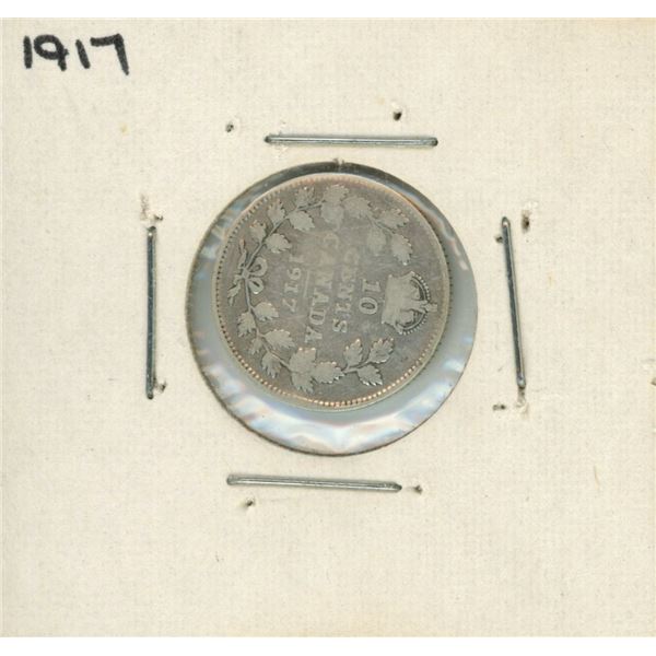 1917 Canadian Silver 10 Cent Coin
