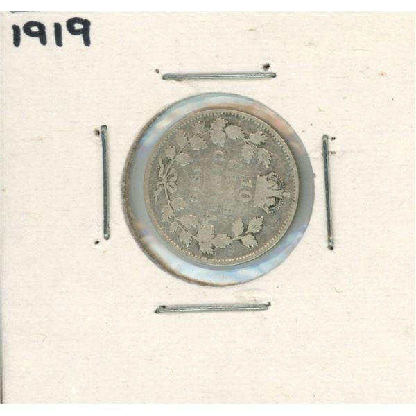 1919 Canadian Silver 10 Cent Coin
