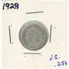 Image 1 : 1929 Canadian Silver 10 Cent Coin (VG)