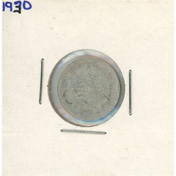 1930 Canadian Silver 10 Cent Coin