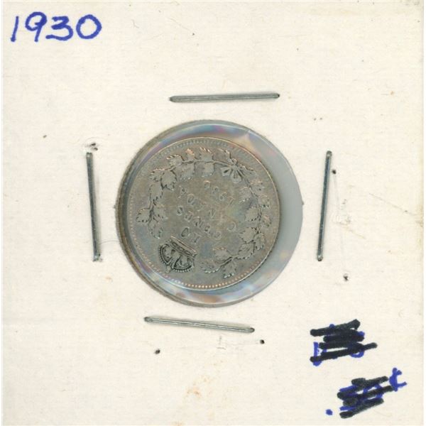 1930 Canadian Silver 10 Cent Coin