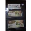 Image 2 : Canada One Hundred Dollar Bills (3); Choice Unc.