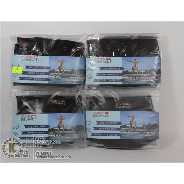 LOT OF 4 STRETCHY COTTON SPORT SHORTS SIZE LG