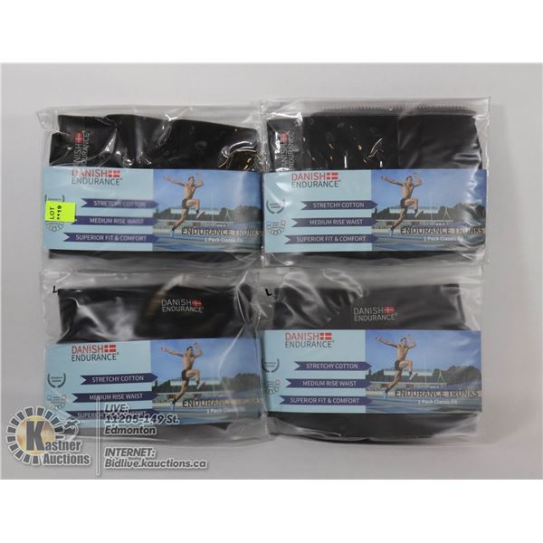 LOT OF 4 STRETCHY COTTON SPORT SHORTS SIZE LG