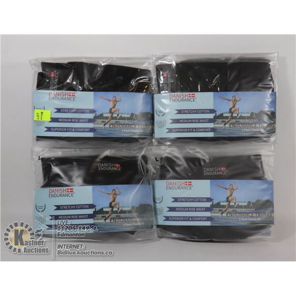 LOT OF 4 STRETCHY COTTON SPORT SHORTS SIZE LG