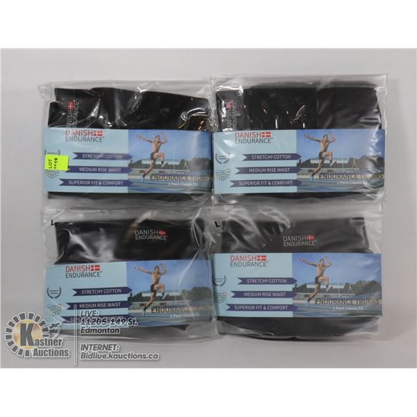 LOT OF 4 STRETCHY COTTON SPORT SHORTS SIZE LG