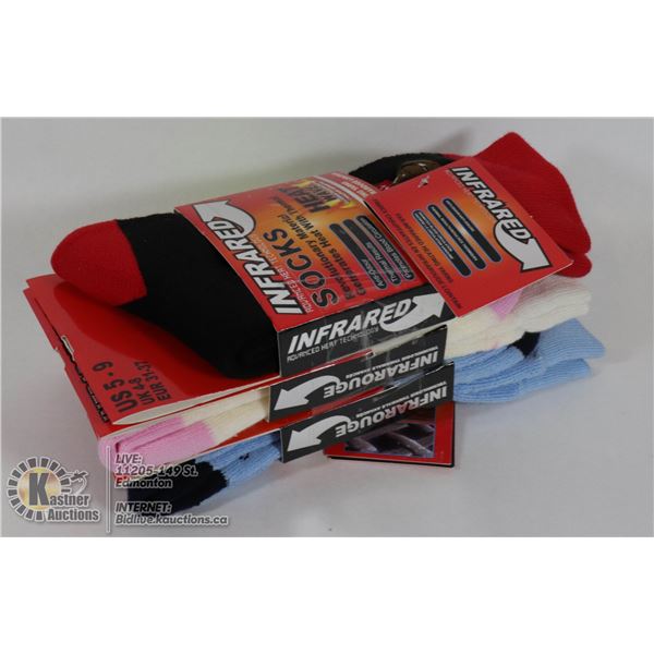 3PK LADIES HEAT WAVE SOCKS