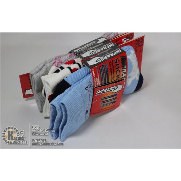 3PK LADIES HEAT WAVE SOCKS