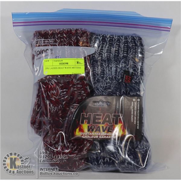 2PK LADIES HEAT WAVE MITTENS