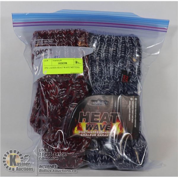 2PK LADIES HEAT WAVE MITTENS