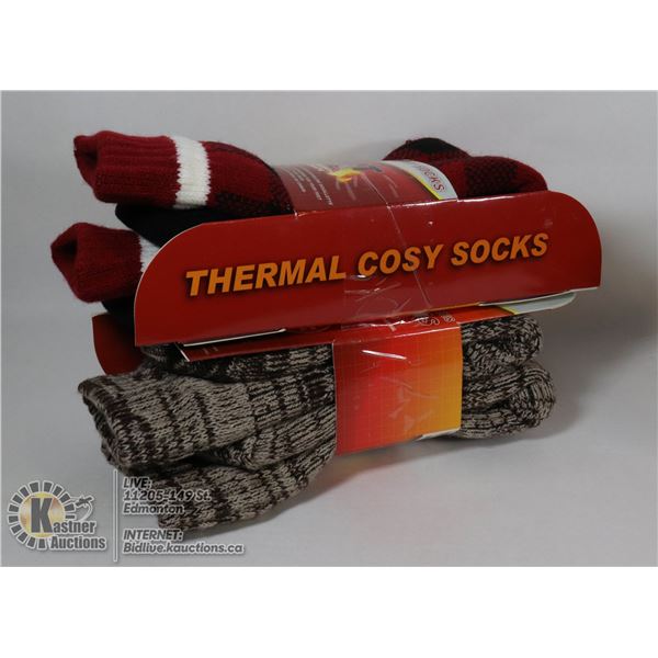 2PK MENS COZY SLIPPER SOCKS