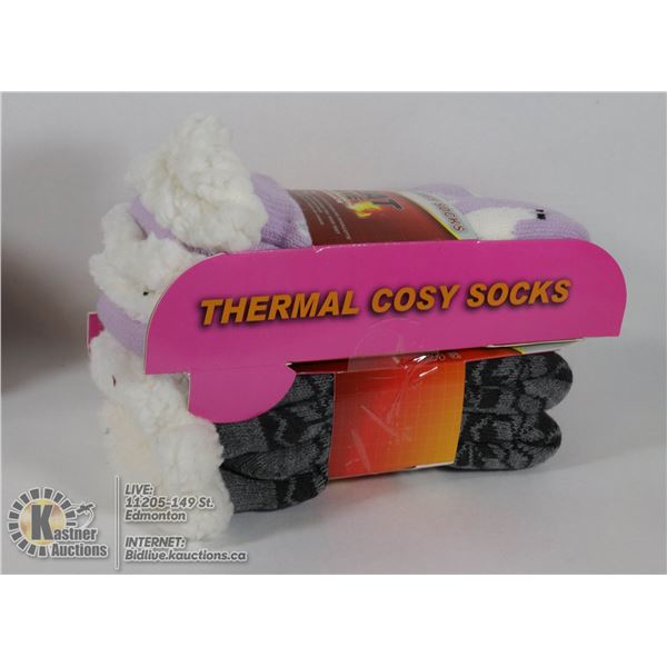 2PK LADIES COZY SLIPPER SOCKS